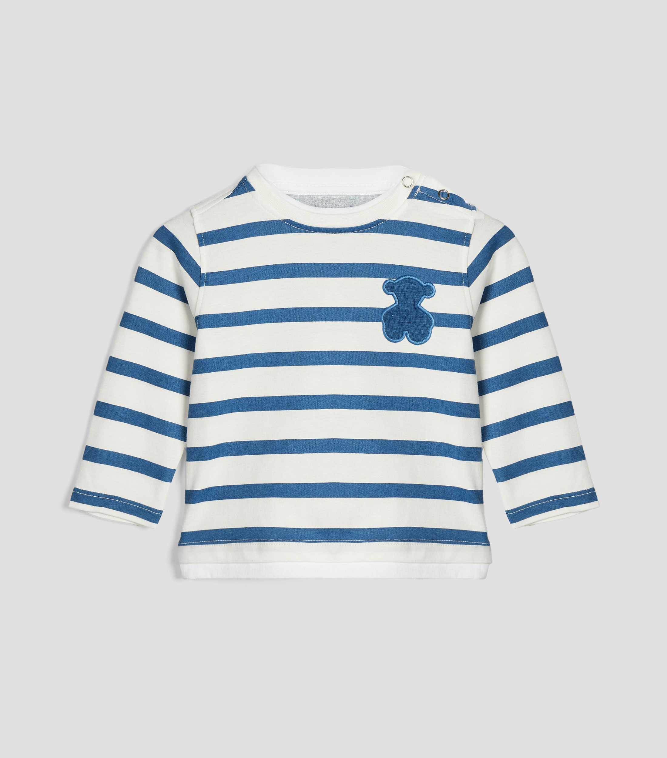 Playera cuello redondo manga larga rayas Bebé